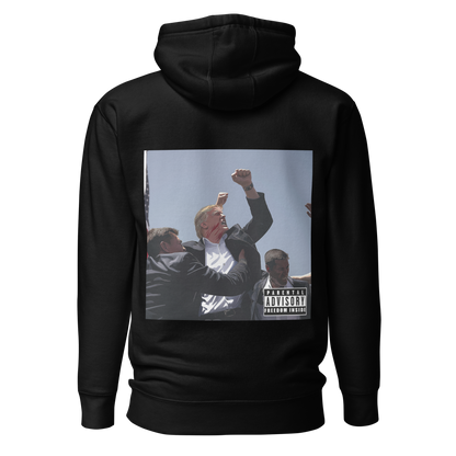 "Parental Advisory Freedom Inside" and "Original Album Art" Back Premium Hoodie (Unisex)