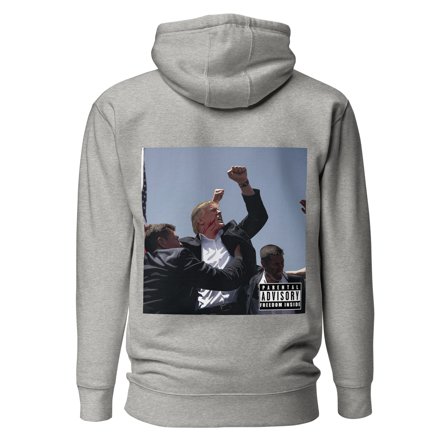 "Parental Advisory Freedom Inside" and "Original Album Art" Back Premium Hoodie (Unisex)