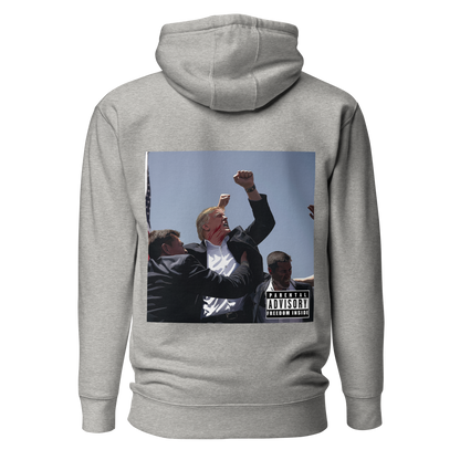 "Parental Advisory Freedom Inside" and "Original Album Art" Back Premium Hoodie (Unisex)