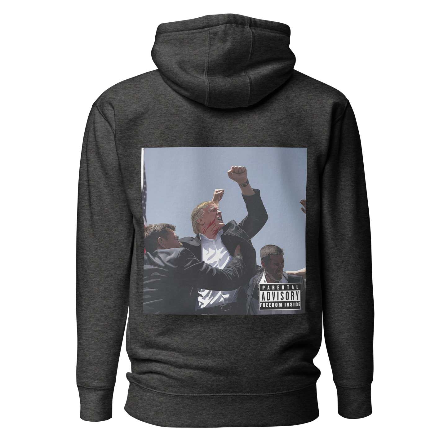 "Parental Advisory Freedom Inside" and "Original Album Art" Back Premium Hoodie (Unisex)