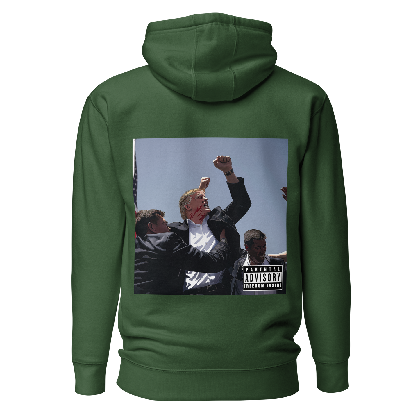 "Parental Advisory Freedom Inside" and "Original Album Art" Back Premium Hoodie (Unisex)