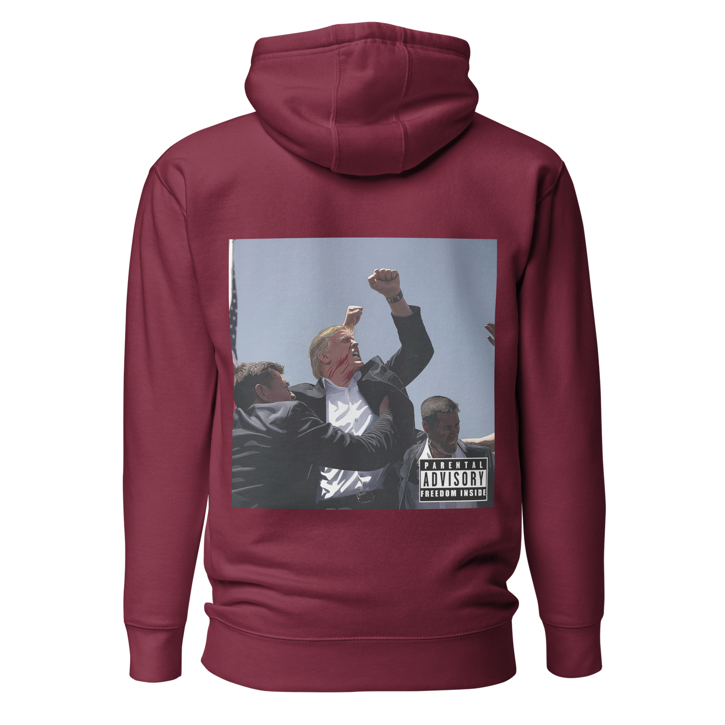 "Parental Advisory Freedom Inside" and "Original Album Art" Back Premium Hoodie (Unisex)