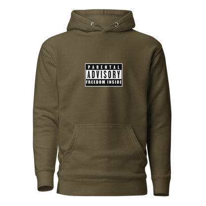 "Parental Advisory Freedom Inside" and "Original Album Art" Back Premium Hoodie (Unisex)