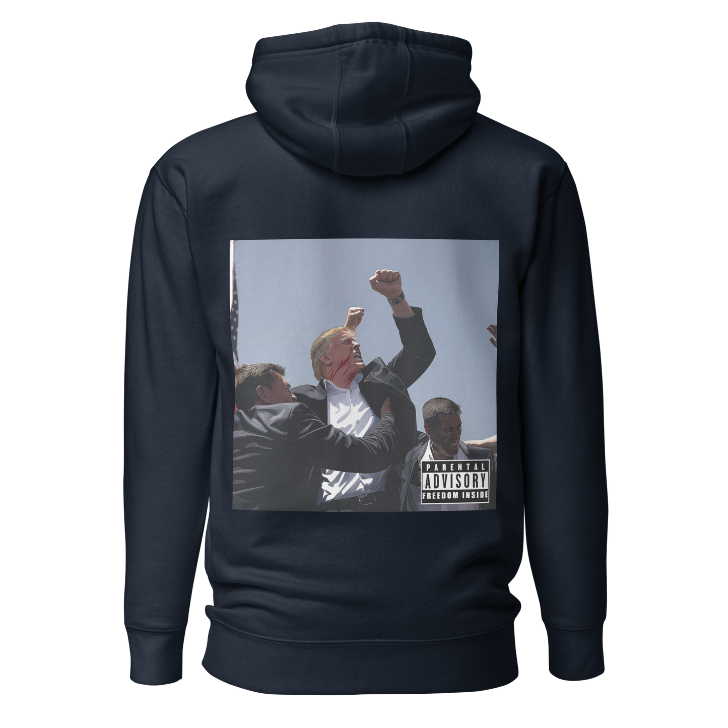 "Parental Advisory Freedom Inside" and "Original Album Art" Back Premium Hoodie (Unisex)