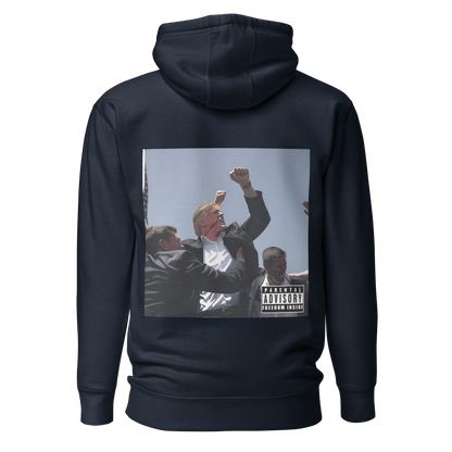 "Parental Advisory Freedom Inside" and "Original Album Art" Back Premium Hoodie (Unisex)