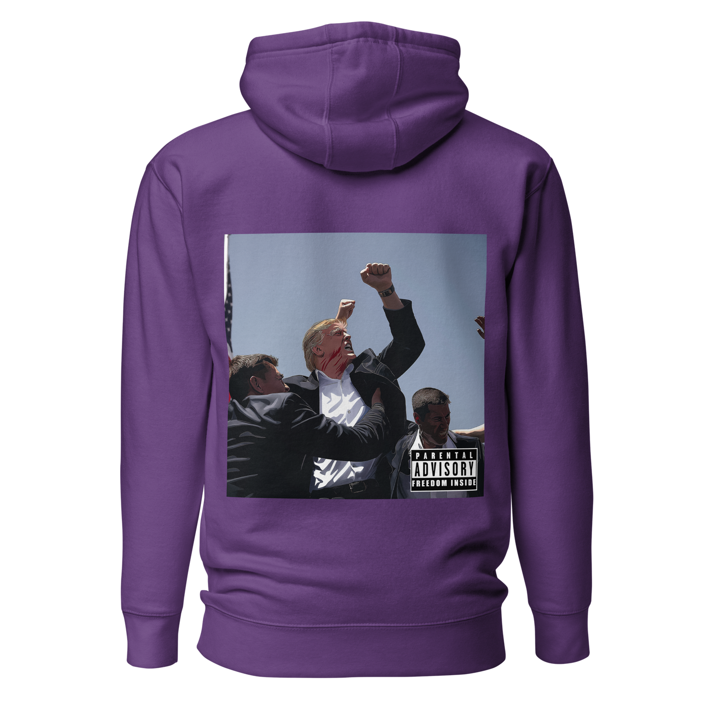 "Parental Advisory Freedom Inside" and "Original Album Art" Back Premium Hoodie (Unisex)