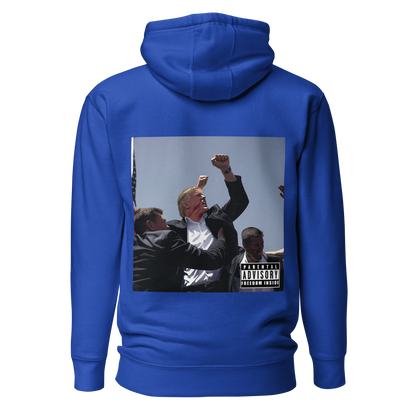 "Parental Advisory Freedom Inside" and "Original Album Art" Back Premium Hoodie (Unisex)