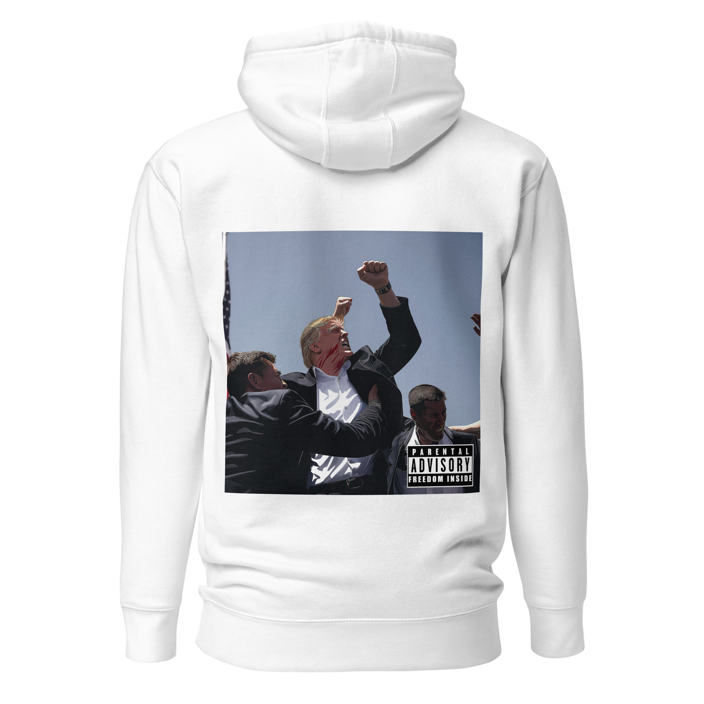 "Parental Advisory Freedom Inside" and "Original Album Art" Back Premium Hoodie (Unisex)