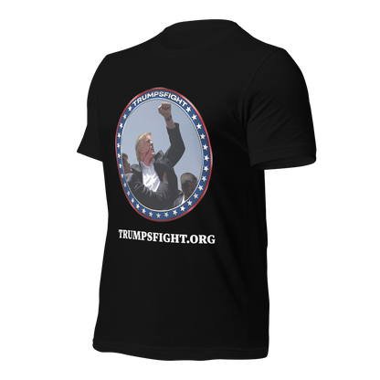 "TrumpsFight Coin" Font and Back Premium T-Shirt (unisex)