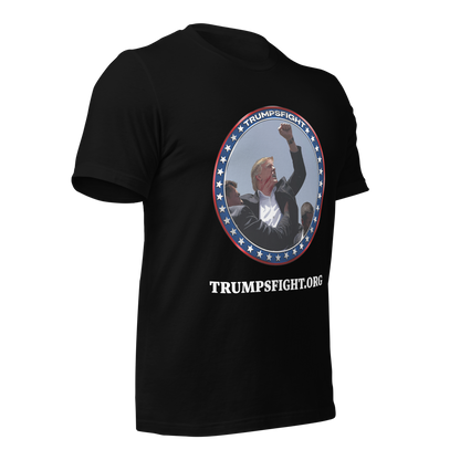 "TrumpsFight Coin" Font and Back Premium T-Shirt (unisex)