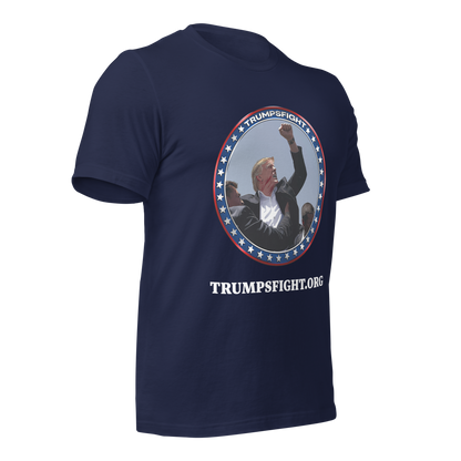 "TrumpsFight Coin" Font and Back Premium T-Shirt (unisex)