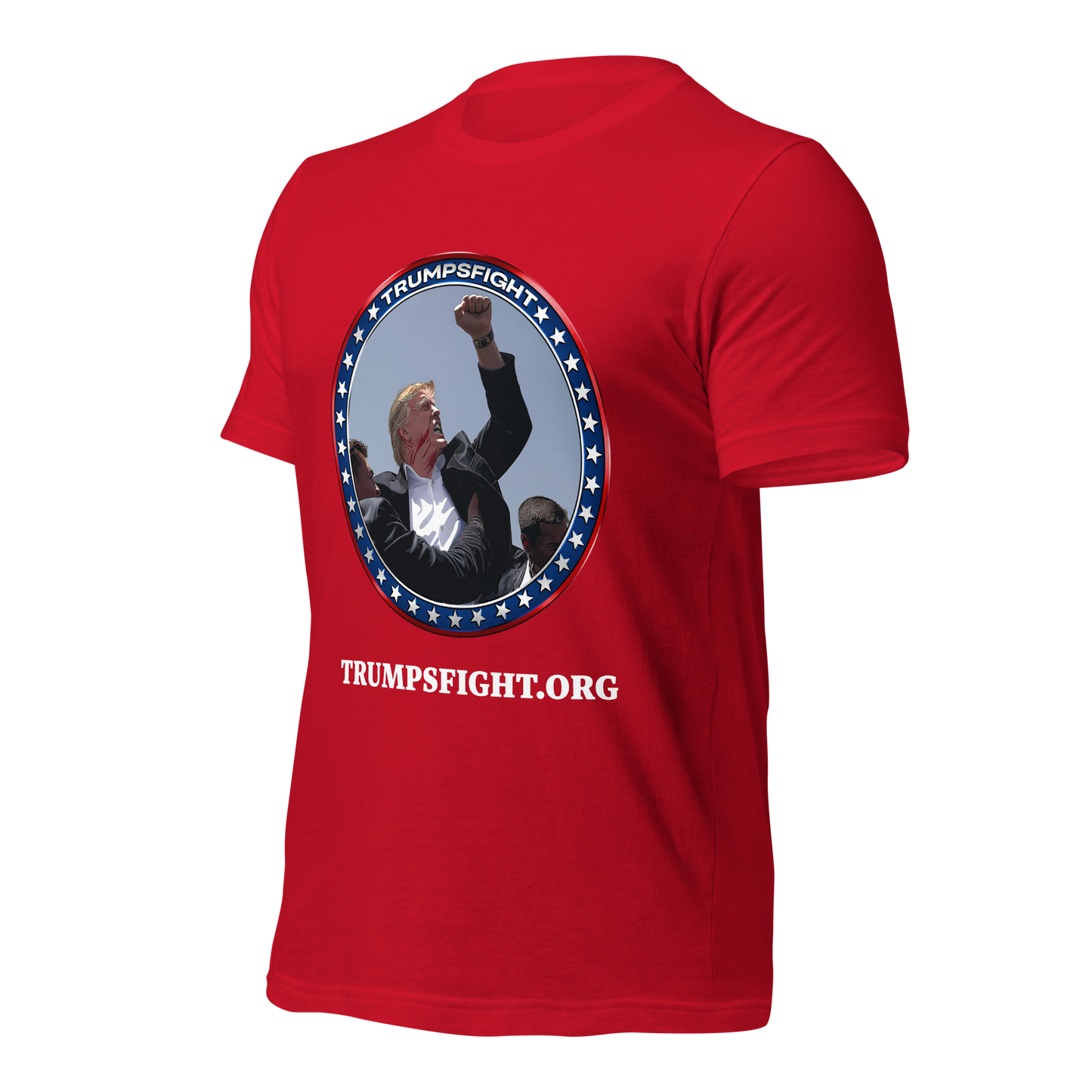 "TrumpsFight Coin" Font and Back Premium T-Shirt (unisex)