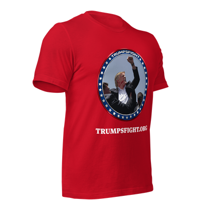 "TrumpsFight Coin" Font and Back Premium T-Shirt (unisex)