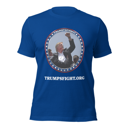 "TrumpsFight Coin" Font and Back Premium T-Shirt (unisex)