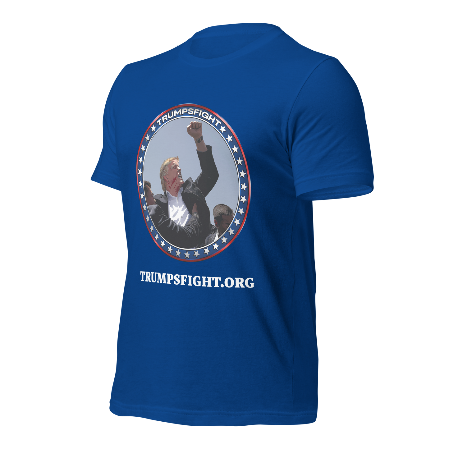 "TrumpsFight Coin" Font and Back Premium T-Shirt (unisex)